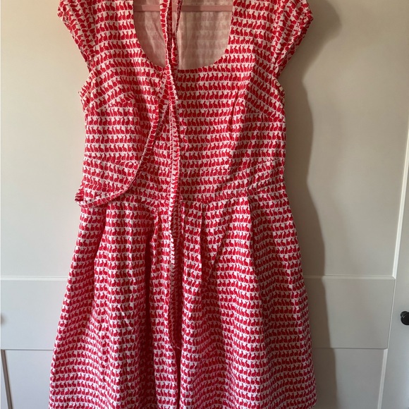 Charming Red and White Cap Sleeve Swing Dress- Rabbit Print - Picture 1 of 6
